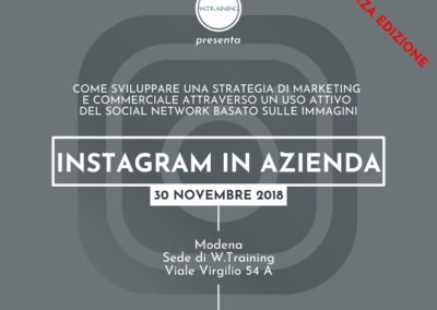Instagram in azienda – TERZA EDIZIONE