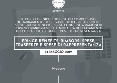 Fringe benefits, rimborsi spese, trasferte e spese di rappresentanza – 2019