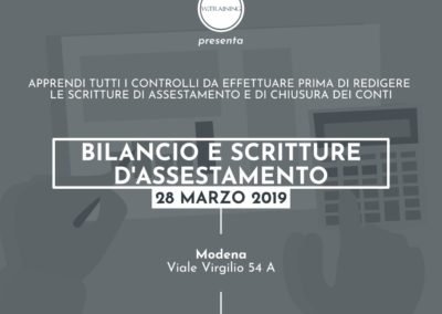 Bilancio e scritture d’assestamento – 2019