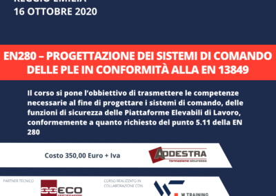EN280 – Progettazione dei sistemi di comando delle PLE in conformità alla EN 13849