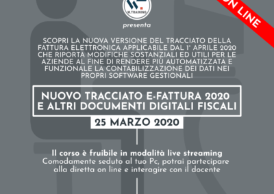 NUOVO TRACCIATO E-FATTURA 2020 E ALTRI DOCUMENTI DIGITALI FISCALI