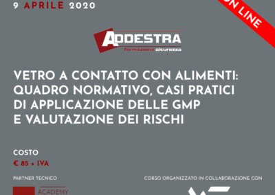 VETRO A CONTATTO CON ALIMENTI: QUADRO NORMATIVO, CASI PRATICI DI APPLICAZIONE DELLE GMP E VALUTAZIONE DEI RISCHI