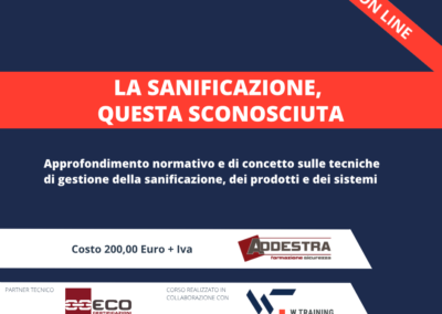 LA SANIFICAZIONE QUESTA SCONOSCIUTA