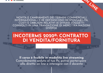 INCOTERMS 2020®: CONTRATTO DI VENDITA/FORNITURA