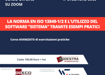 LA NORMA EN ISO 13849-1/2 E L’UTILIZZO DEL SOFTWARE “SISTEMA” TRAMITE ESEMPI PRATICI – AVANZATO