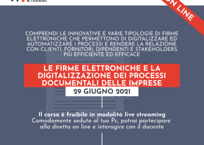 LE FIRME ELETTRONICHE E LA DIGITALIZZAZIONE DEI PROCESSI DOCUMENTALI DELLE IMPRESE