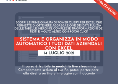 SISTEMA E ORGANIZZA IN MODO AUTOMATICO I TUOI DATI AZIENDALI CON EXCEL – SECONDA EDIZIONE