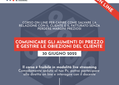 COMUNICARE GLI AUMENTI DI PREZZO E GESTIRE LE OBIEZIONI DEL CLIENTE