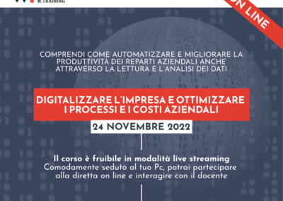 DIGITALIZZARE L’IMPRESA E OTTIMIZZARE I PROCESSI E I COSTI AZIENDALI