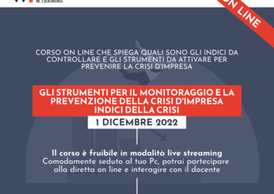 GLI STRUMENTI PER IL MONITORAGGIO E LA PREVENZIONE DELLA CRISI D’IMPRESA – INDICI DELLA CRISI