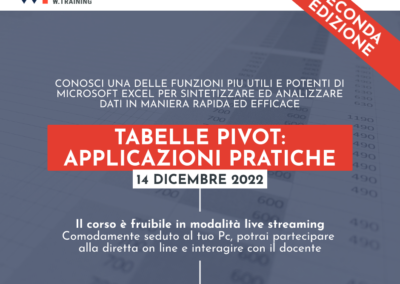 TABELLE PIVOT: APPLICAZIONI PRATICHE – SECONDA EDIZIONE
