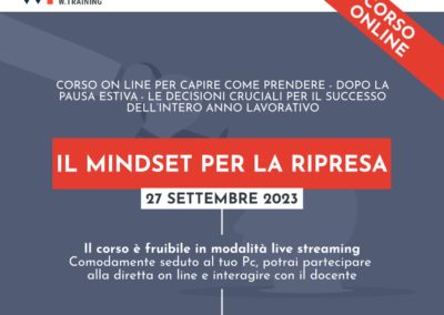 IL MINDSET PER LA RIPRESA