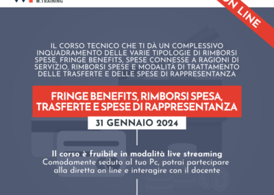 FRINGE BENEFITS, RIMBORSI SPESA, TRASFERTE E SPESE DI RAPPRESENTANZA – QUARTA EDIZIONE