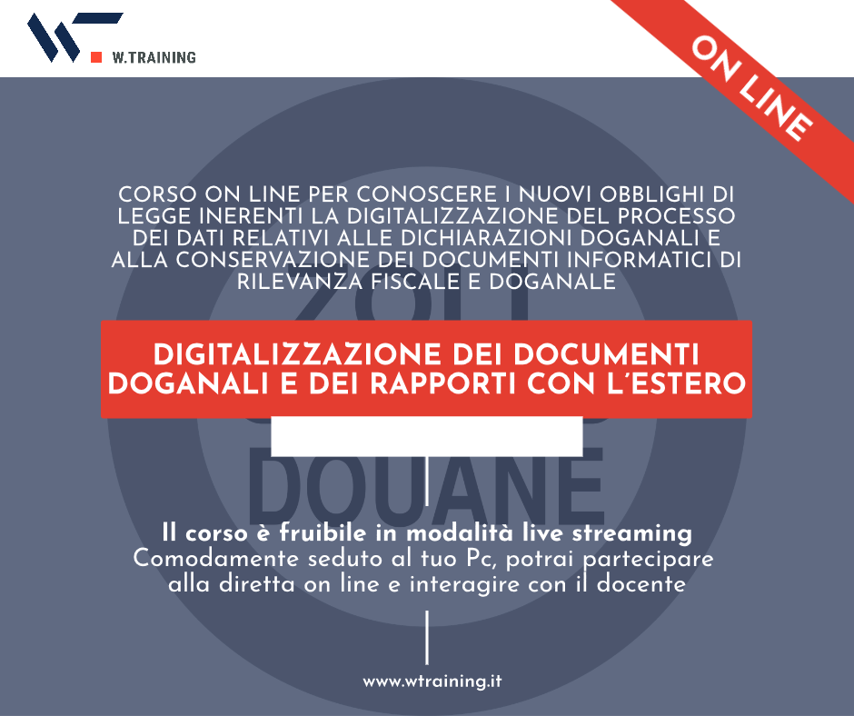Digitalizzazione dei documenti doganali e dei rapporti con l’estero